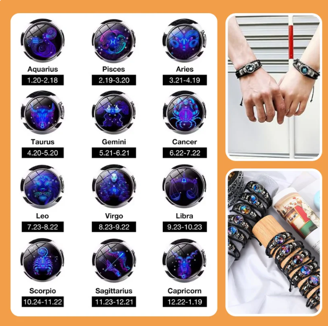 🎁LAST DAY 50% OFF -🌍 Spirit Zodiac Signs Luminous Bracelet (Your Path to Cosmic Success)🌌