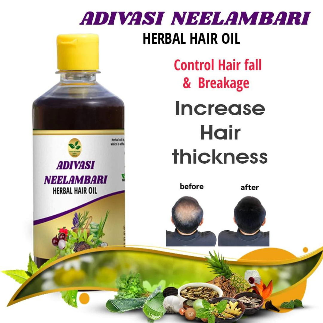 ORIGINAL ADIVASI NEELGIRI HERBAL HAIR OIL - SOURCED DIRECTLY FROM KARN ...